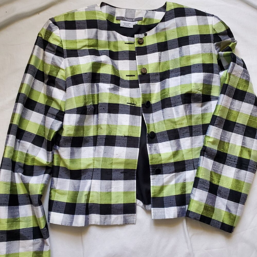 Maggy L sz 4 90's crop jacket-100%silk-lined